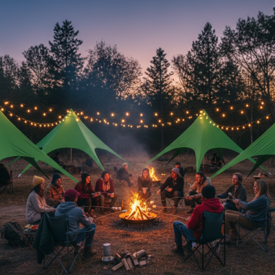 лагерь шатры для кемпинга
